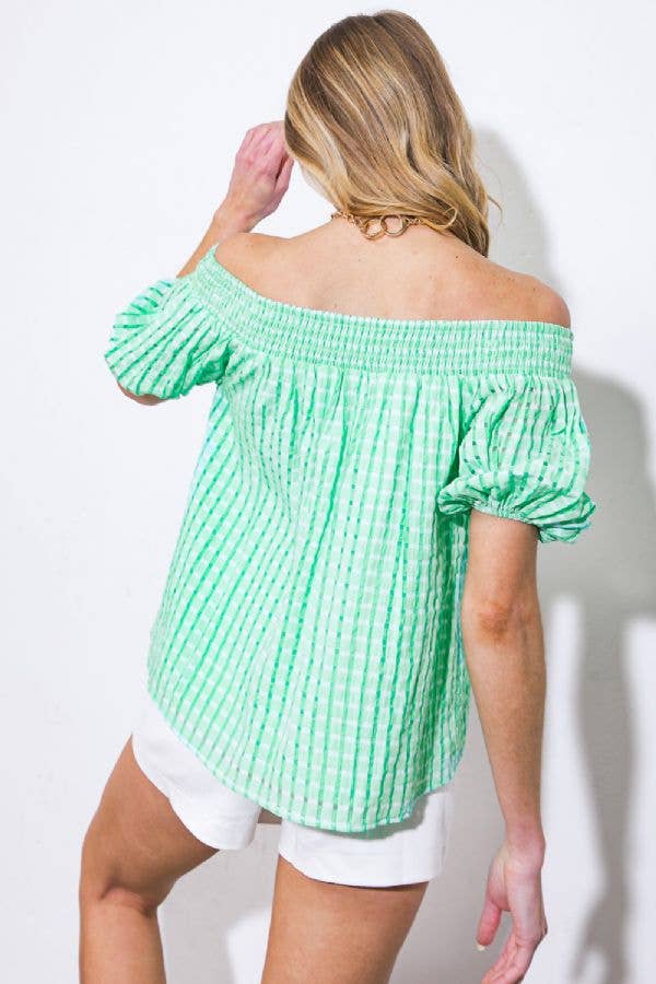 A textured woven top