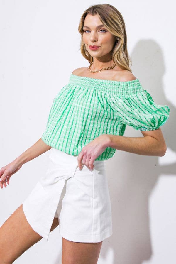 A textured woven top
