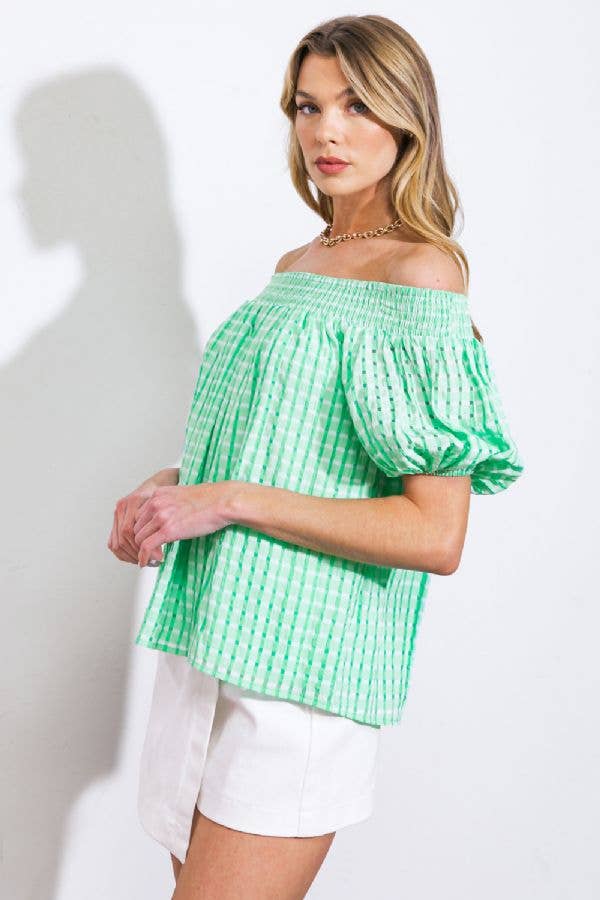 A textured woven top