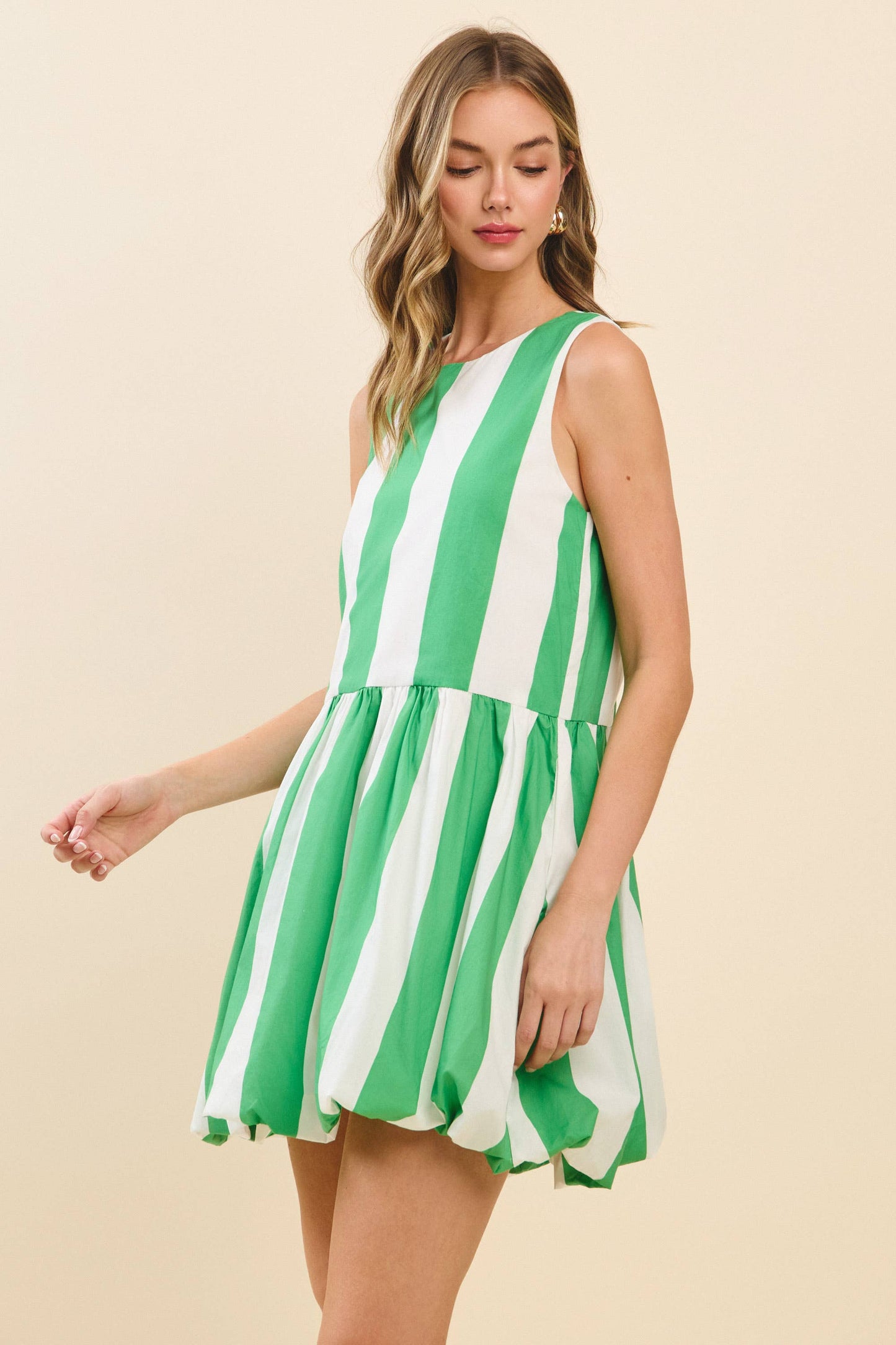 Green drop dress