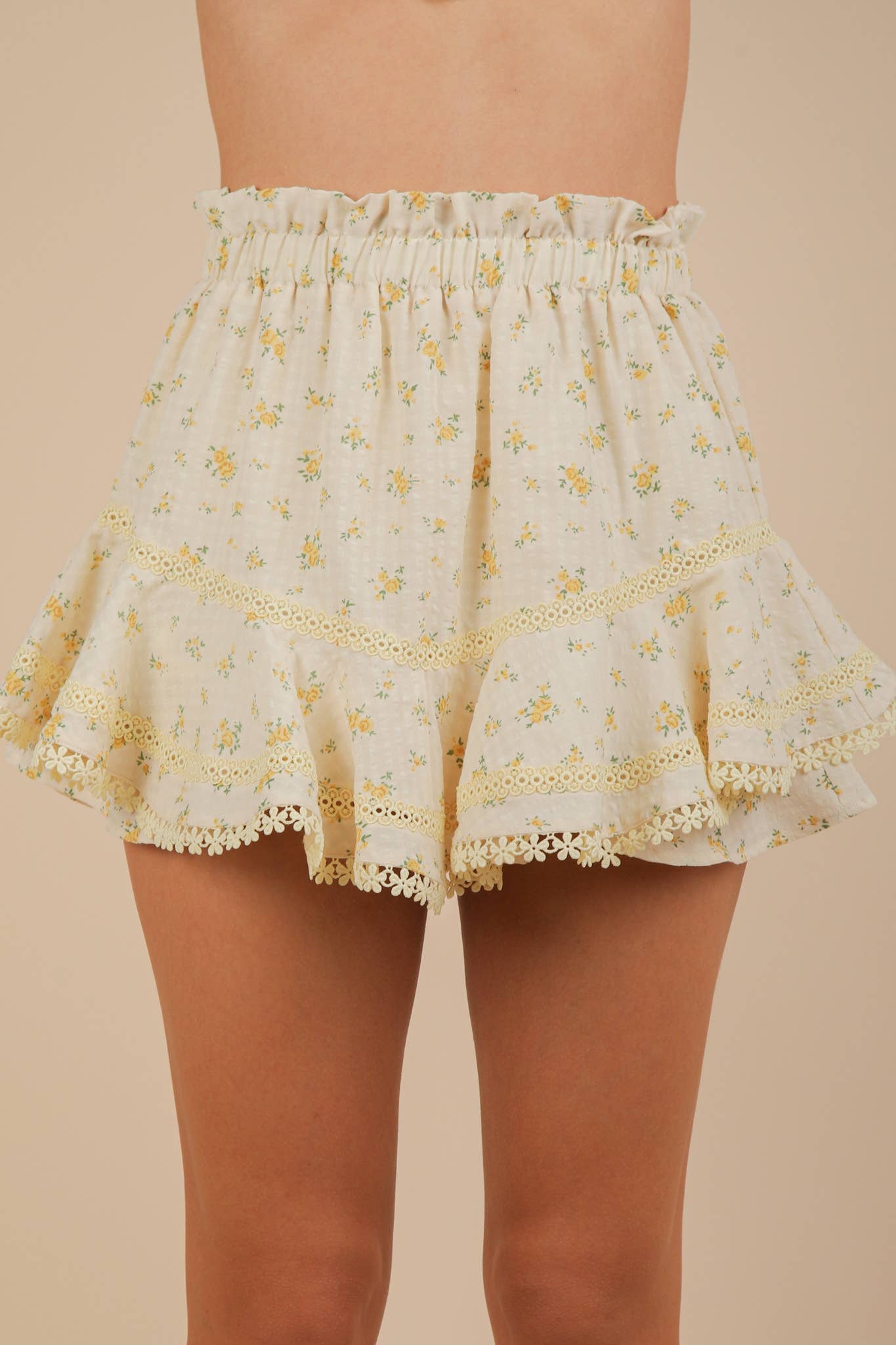 Floral Printed Ruffled Shorts