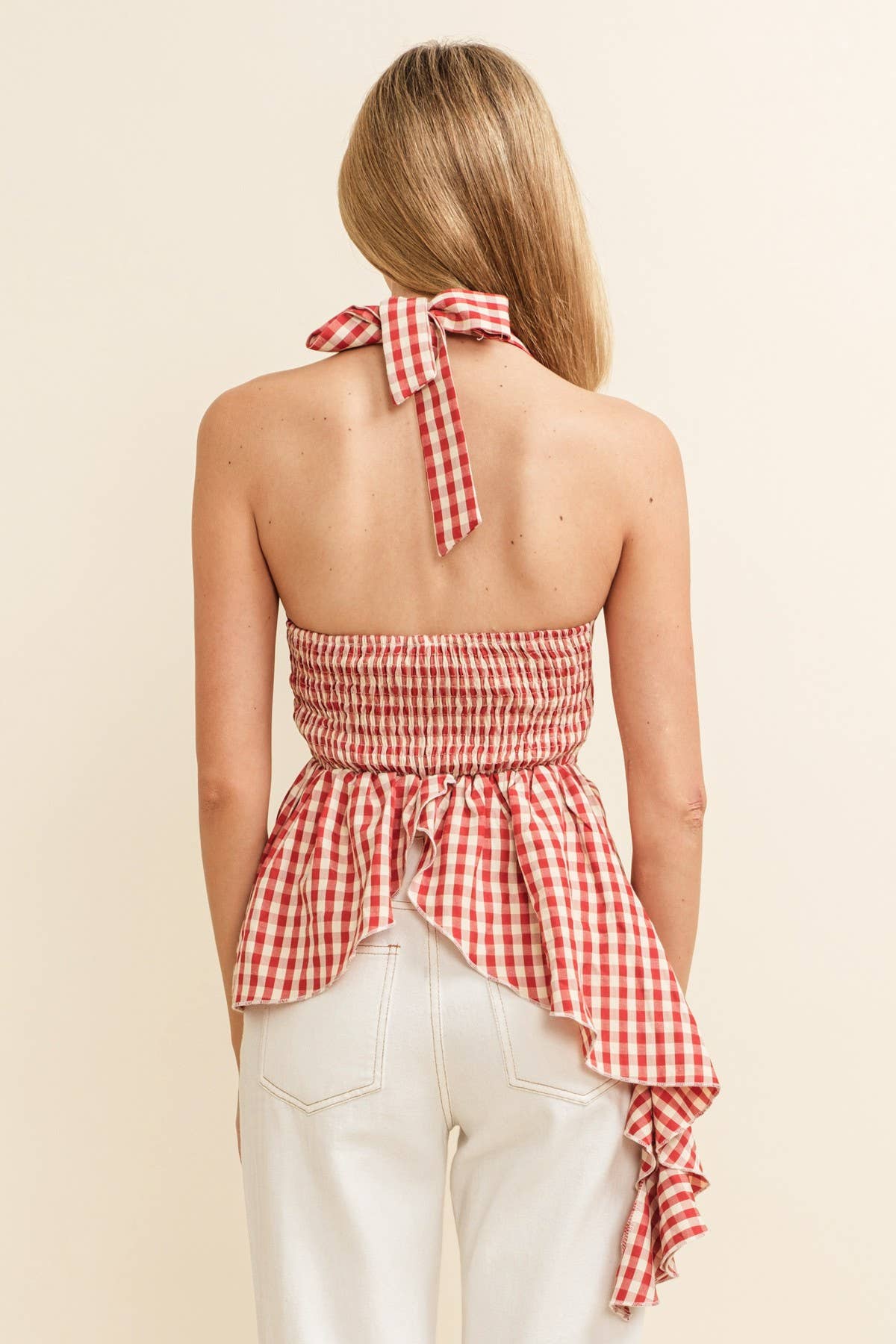 GINGHAM HALTER TOP