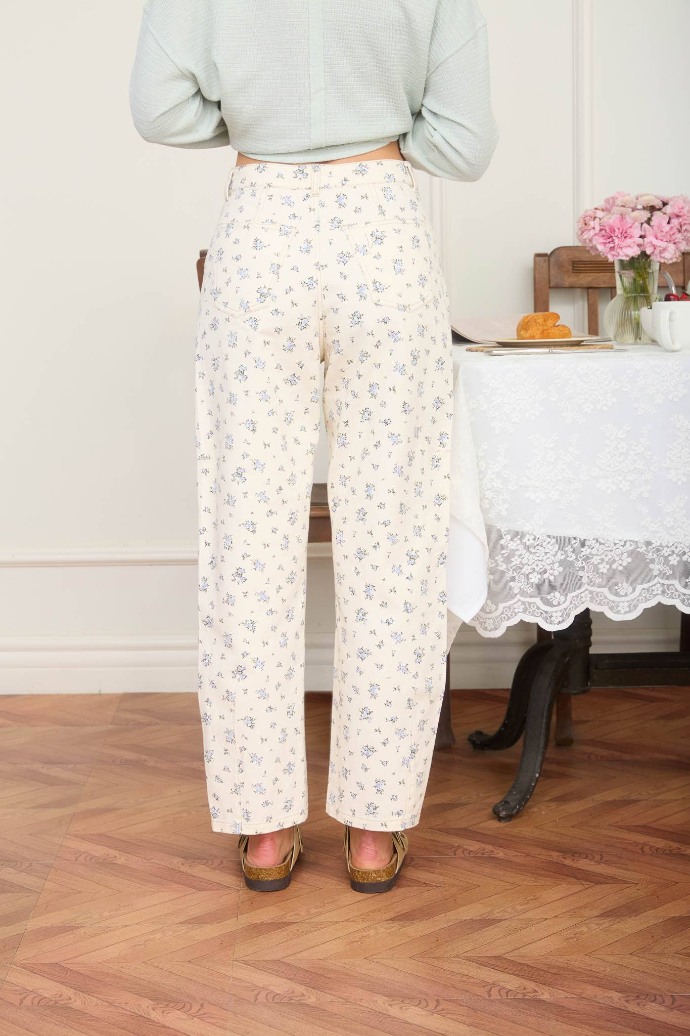 Floral Barrel Pants