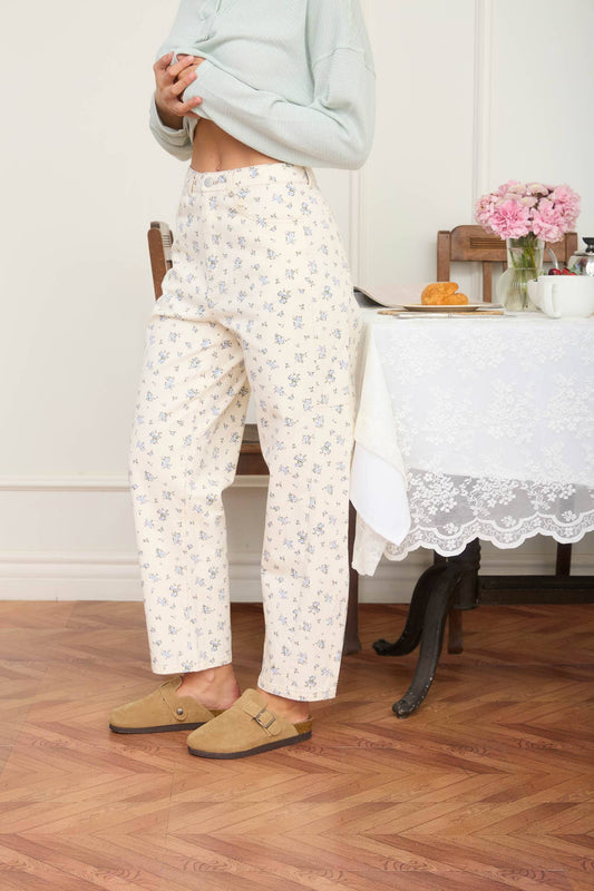 Floral Barrel Pants