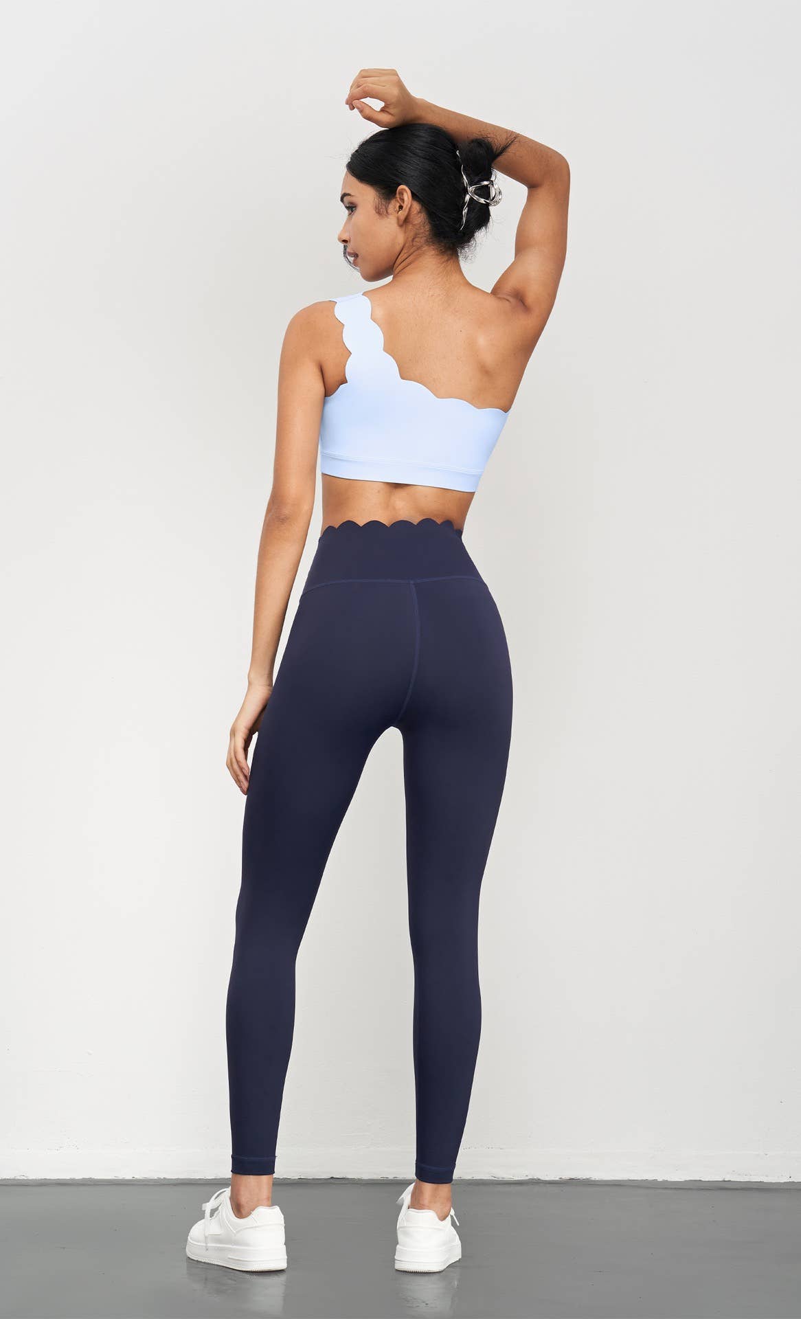 Legging Set: Baby Blue/Navy