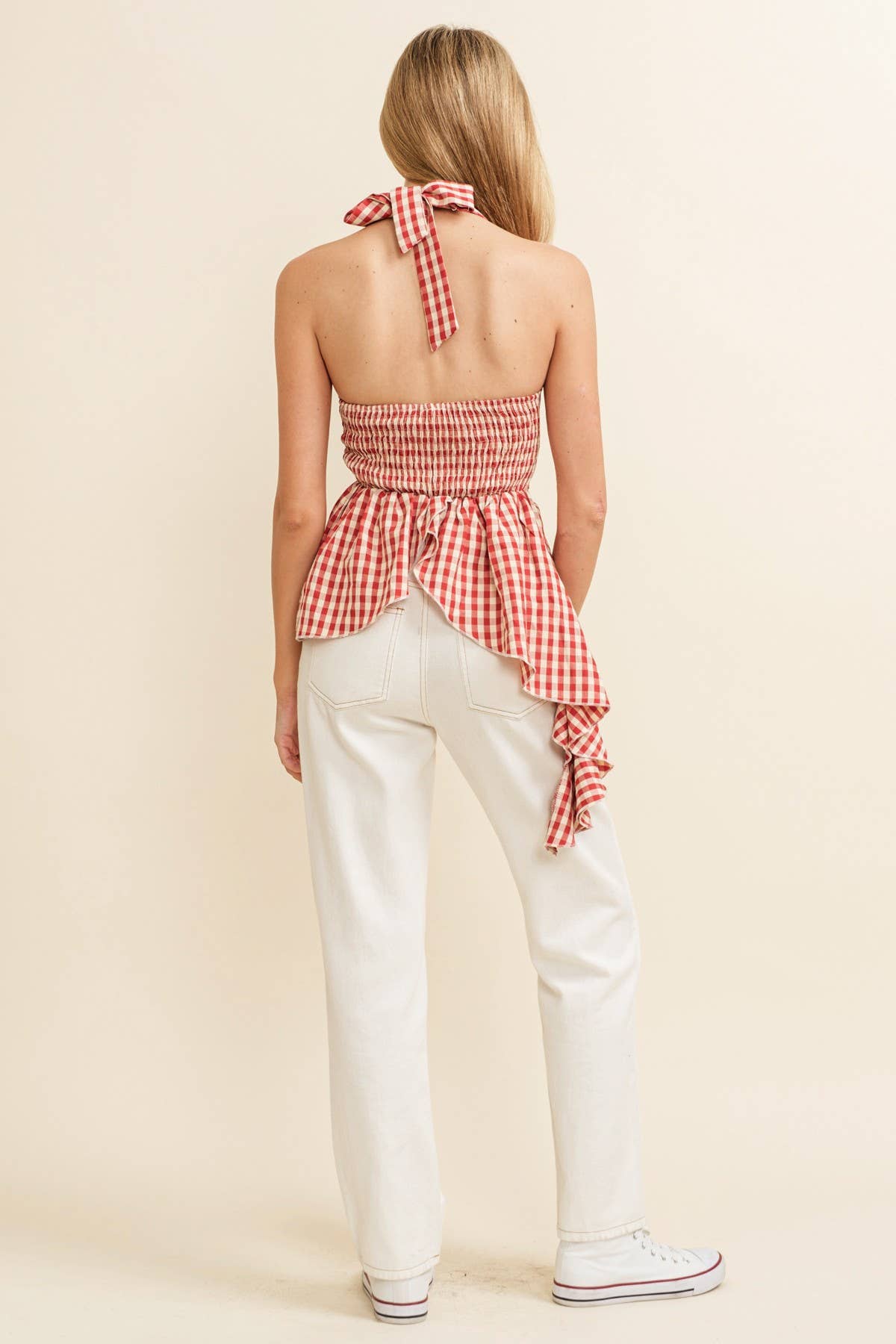 GINGHAM HALTER TOP